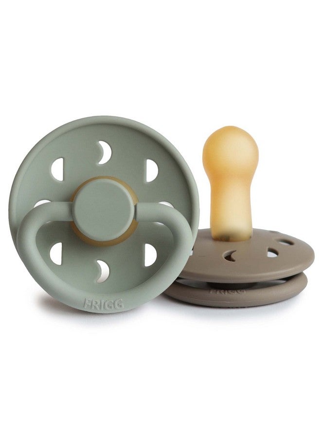 FRIGG ماصة أطفال من المطاط الطبيعي من مون ; مصنوعة في الدنمارك ; خالية من BPA (ساج / بورتوبيلو 618 شهر) 2 قطعة - Image 1