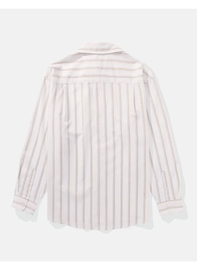 American Eagle AE Everyday Poplin Striped Button-Up Shirt