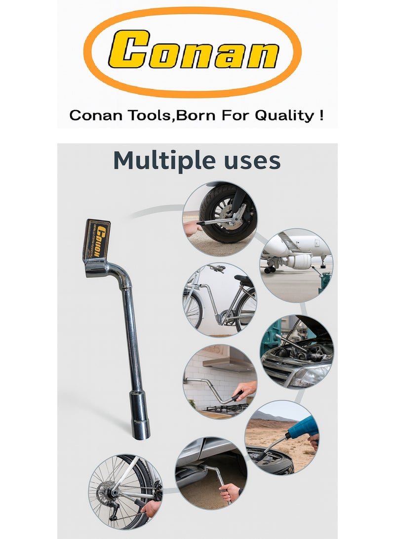 Conan 3 Pieces – Conan Long L-Type Socket Wrench Set – 12mm (Model 10005764) + 14mm (Model 10005766) + 17mm (Model 10005767) – Heavy-Duty Hardened Carbon Steel for Industrial & Home Use - Image 4