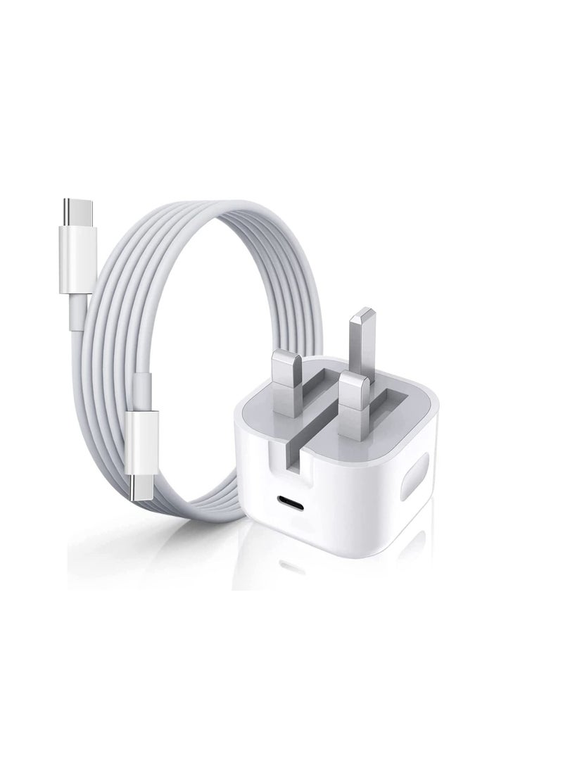 Ntech 20W Type C Fast Charger Plug Power Delivery Wall Adapter Compatible For iPad Pro 11 inch 2021/2020/2018,) iPad Mini 6th, (Pixel 6/5/3XL/Galaxy (1m) - Image 1