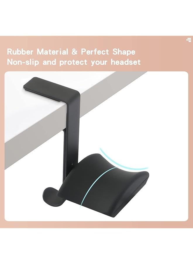 X spring Desk Headphone Hanger Space Saving Adjustable Aluminum Headphone Stand Under Desk Headphone Stand With Storage Hook Headphone Hanger For All Headphones  - Image 4