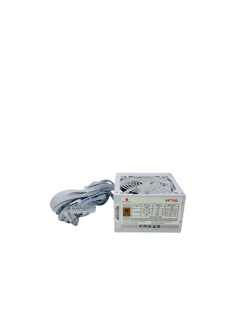 WJCOOLMAN WJ كولمان VP700 ، مزود طاقة 700 واط +80 برونزي (أسود / أبيض) - Image 2