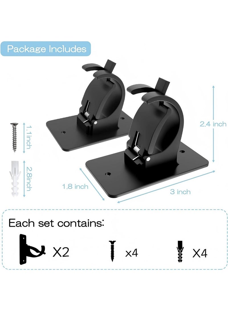 Curtain Rod Holders, 2 Pack No Drill & Screw Installation Curtain Rod Brackets, Self Adhesive Curtain Rod Hooks, Wall Mounted Curtain Pole Holders for Bathroom, Bedroom, Living Room, Kitchen - Image 2