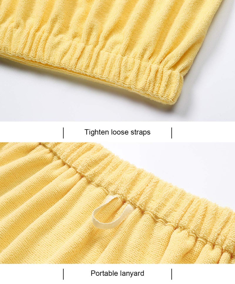 Kniffi Womens Wrap Towel Spa Wraps & Hair Towel Body Wrap Adjustable Closure Bathrobe Yellow S/M - Image 5