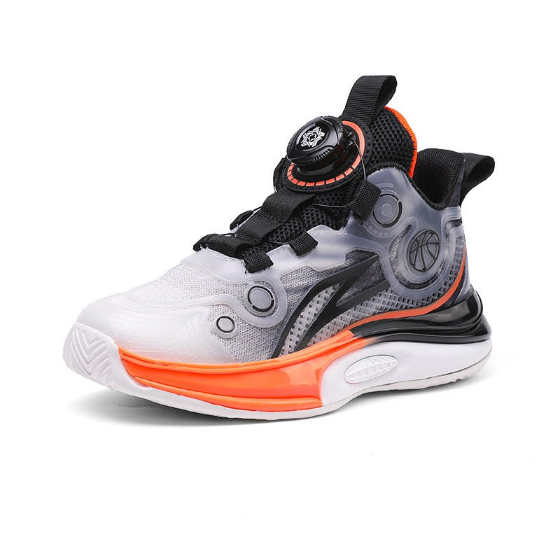 Children'S Sneaker 24 Spring New Boys And Girls Mesh Breathable Rotating Buckle Non-Slip Large Children'S Running Shoes Tide - Image 1
