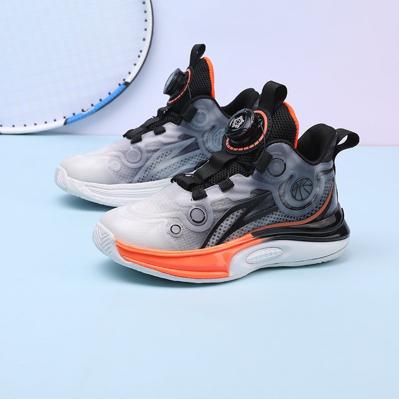 Children'S Sneaker 24 Spring New Boys And Girls Mesh Breathable Rotating Buckle Non-Slip Large Children'S Running Shoes Tide - Image 5