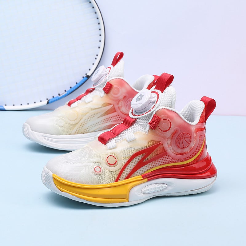 Children'S Sneaker 24 Spring New Boys And Girls Mesh Breathable Rotating Buckle Non-Slip Large Children'S Running Shoes Tide - Image 2