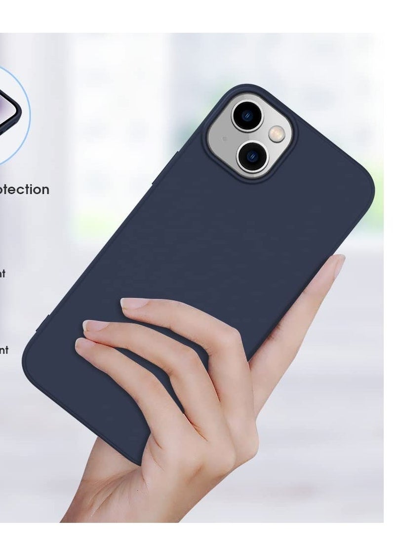 Raxoom Compatible iPhone 14 Plus Case Silicone Ultra-Thin [Dynamic Series] Slim Soft Gel Rubber with Camera Protection Anti-Scratch Microfiber Lining Cushion Shockproof Cover 2022 6.7"-Blue - Image 1