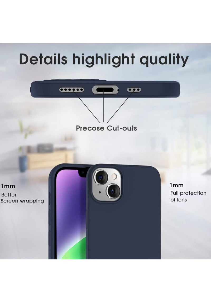 Raxoom Compatible iPhone 14 Plus Case Silicone Ultra-Thin [Dynamic Series] Slim Soft Gel Rubber with Camera Protection Anti-Scratch Microfiber Lining Cushion Shockproof Cover 2022 6.7"-Blue - Image 4