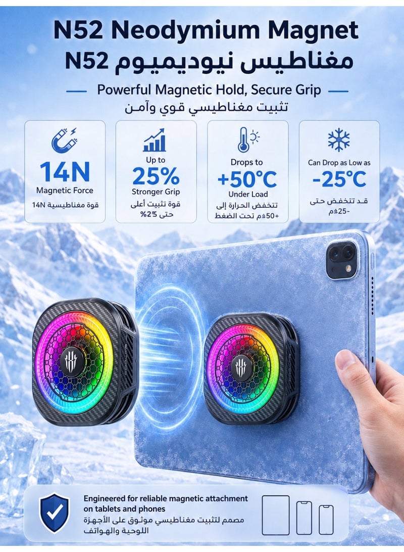 REDMAGIC Phone Cooler RedMagic 8 Pro Magnetic Phone/Tablet Cooler – 36 W Ultra-Cooling Gaming Fan with Graphene Heatsink, Magnetic Mount & Clip – Cooling Fan For Smartphones, Tablets, iPad & Steam Deck (Perfect for PUBG Mobile, COD & More) - Image 4