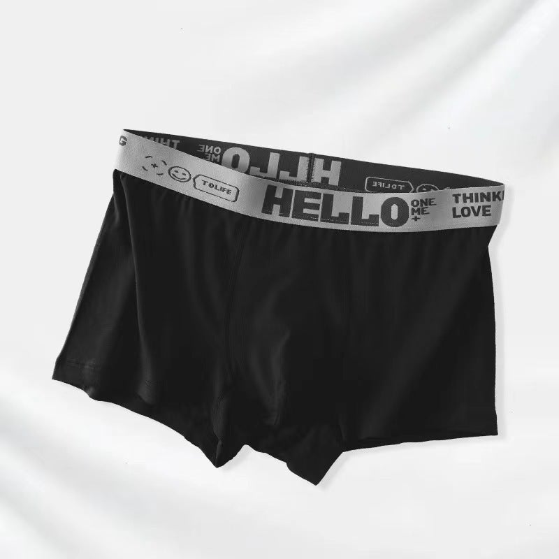 Mens cotton underwear antibacterial breathable mens boxer underwear head youth middle-aged four-corner underpants wholesale generation Black+dark gray+green+yellow  - Image 5
