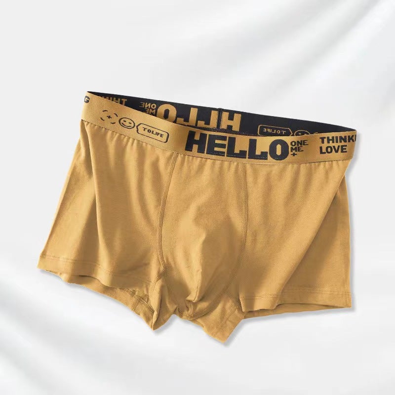 Mens cotton underwear antibacterial breathable mens boxer underwear head youth middle-aged four-corner underpants wholesale generation Black+dark gray+green+yellow  - Image 3