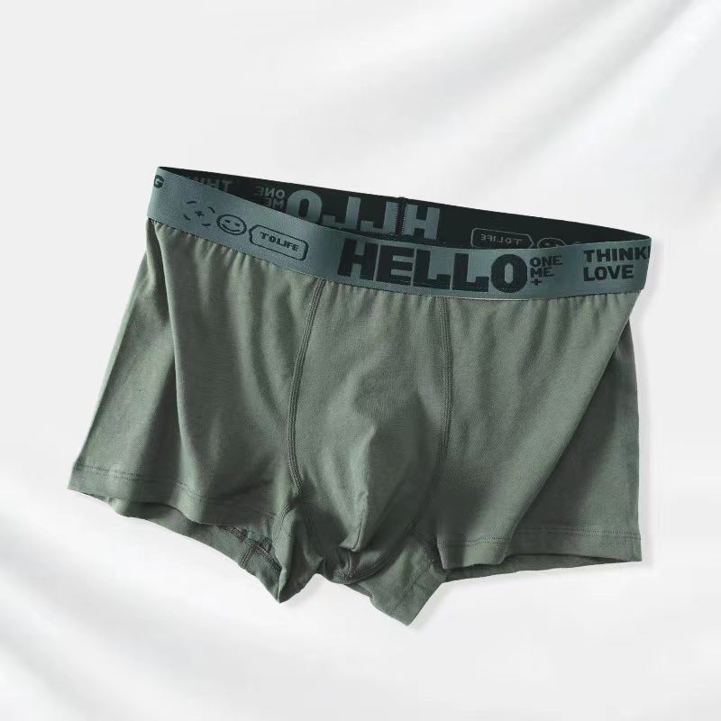 Mens cotton underwear antibacterial breathable mens boxer underwear head youth middle-aged four-corner underpants wholesale generation Black+dark gray+green+yellow  - Image 4