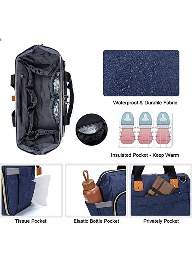 GT-Wheel Diaper Mummy Bag Tote with Bottle Case and Changing Pad, Dikaslon Large Travel Diaper Tote for Mom and Dad, Multifunction Baby Bag for Boys and Girls - Image 5