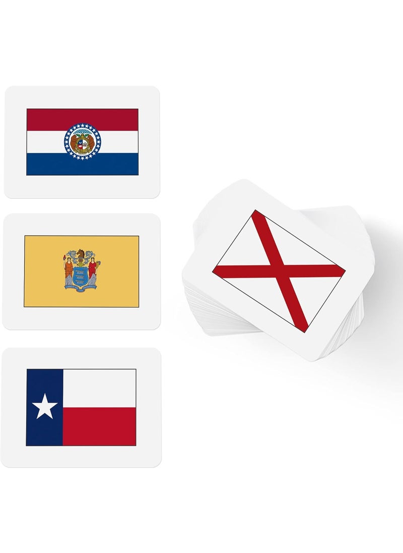 CARDDIA CARDDIA | U.S. State Flags Flashcards | 50 States with Names, Abbreviations, Capitals & Facts | Educational & Durable | Geography Learning Gift for Kids & Adults  - Image 4