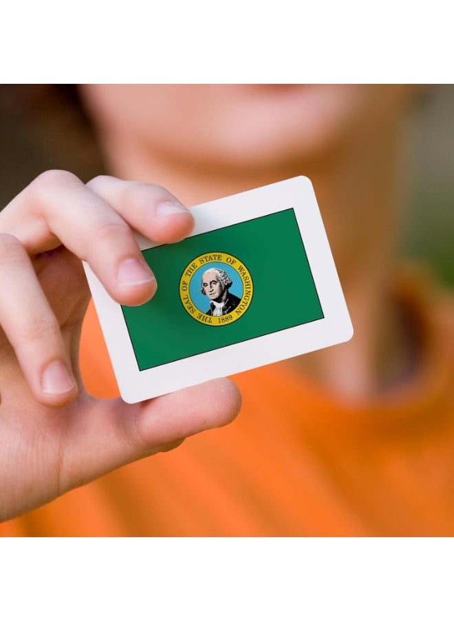 CARDDIA CARDDIA | U.S. State Flags Flashcards | 50 States with Names, Abbreviations, Capitals & Facts | Educational & Durable | Geography Learning Gift for Kids & Adults  - Image 5