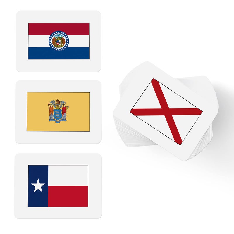 CARDDIA | بطاقات فلاش لعلم الولايات المتحدة | 50 ولاية مع الأسماء والاختصارات والعواصم والحقائق | تعليمية ومتينة | هدية تعليمية للأطفال والبالغين - Image 4