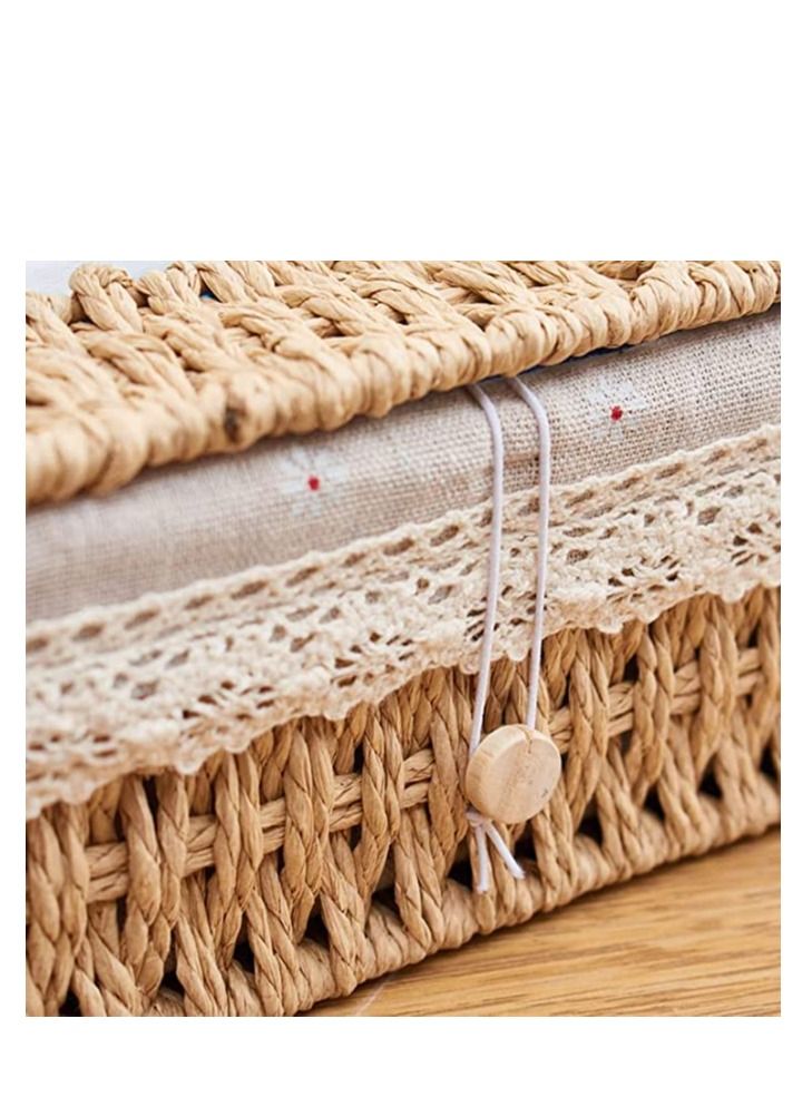 FFD Tissue case,Rattan tissue box,Woven Tissue Box,Facial Tissues Box,issue Box Holder for Car Bathroom Vanity Countertops Desktop Office  - Image 5