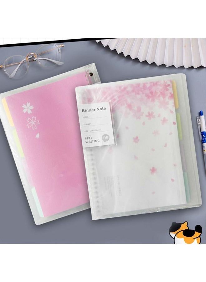 Fancy B5 PP Loose-Leaf Ring Binder Refillable Organizer Notebook With Printing