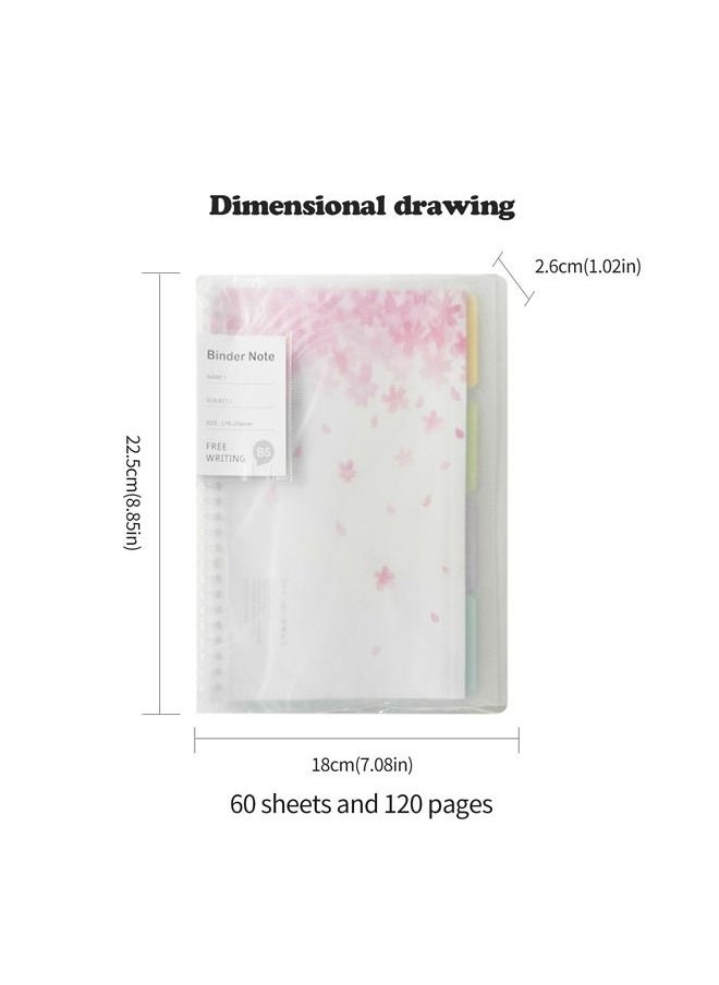 Fancy B5 PP Loose-Leaf Ring Binder Refillable Organizer Notebook With Printing
