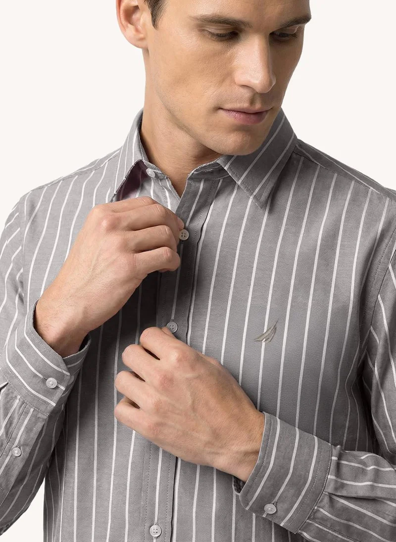 Nautica  Men Regular Fit Long Sleeve Dyed Cotton Casual Shirt for Workwear and Weekend Wear-Green for Men | Best Price UAE