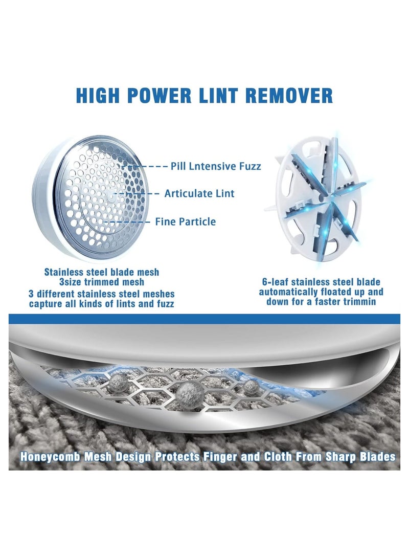 Zikra Fabric Shaver Defuzzer, Rechargeable Lint Remover, Portable Fuzz Remover Effectively Remove Fuzz and Hair Ball for Furniture Couch Carpet Curtain Clothes, Pills Pilling Trimmer - Image 4