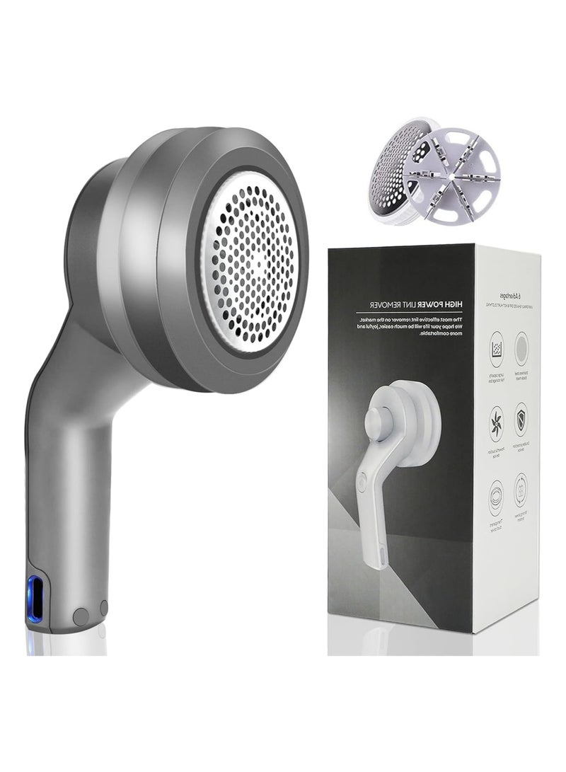 Zikra Fabric Shaver Defuzzer, Rechargeable Lint Remover, Portable Fuzz Remover Effectively Remove Fuzz and Hair Ball for Furniture Couch Carpet Curtain Clothes, Pills Pilling Trimmer - Image 1