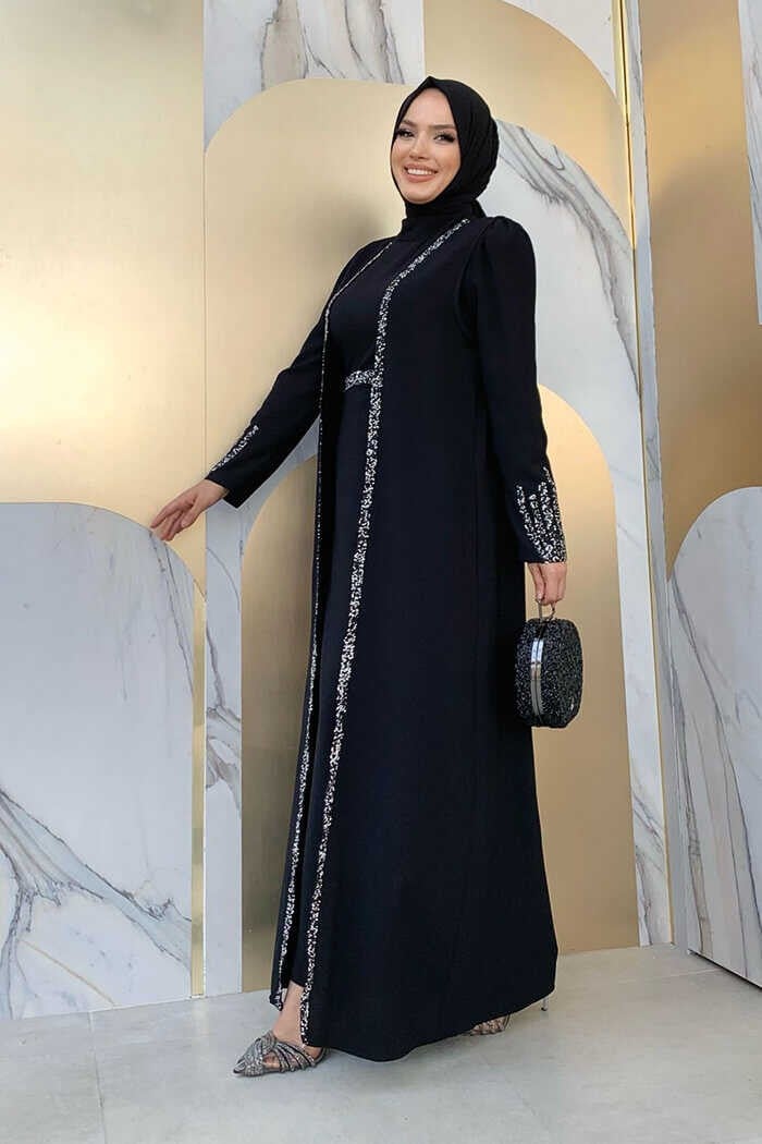 Bym Fashion Bym Stone Embroidery Detailed Vest Dress Suit 3838 Black  - Image 2