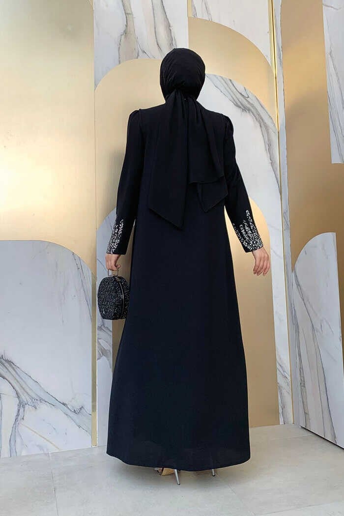 Bym Fashion Bym Stone Embroidery Detailed Vest Dress Suit 3838 Black  - Image 3