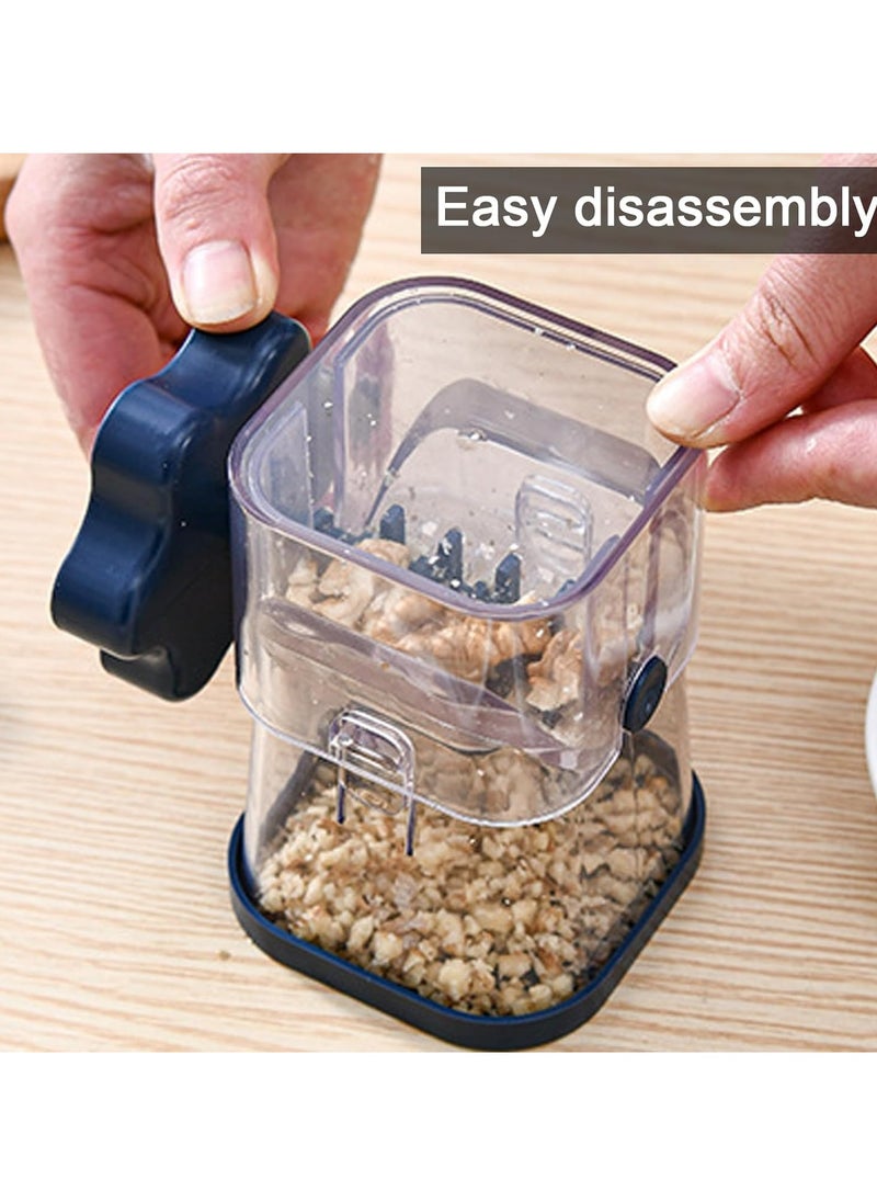Manual Nut Chopper/Grinder/Crusher, Transparent Dried Fruit Crusher, Multifunctional Portable Nut Grinding Tool, Manual Chocolate Masher, 360 Degree Rotating Handle Kitchen Accessories (Brown)