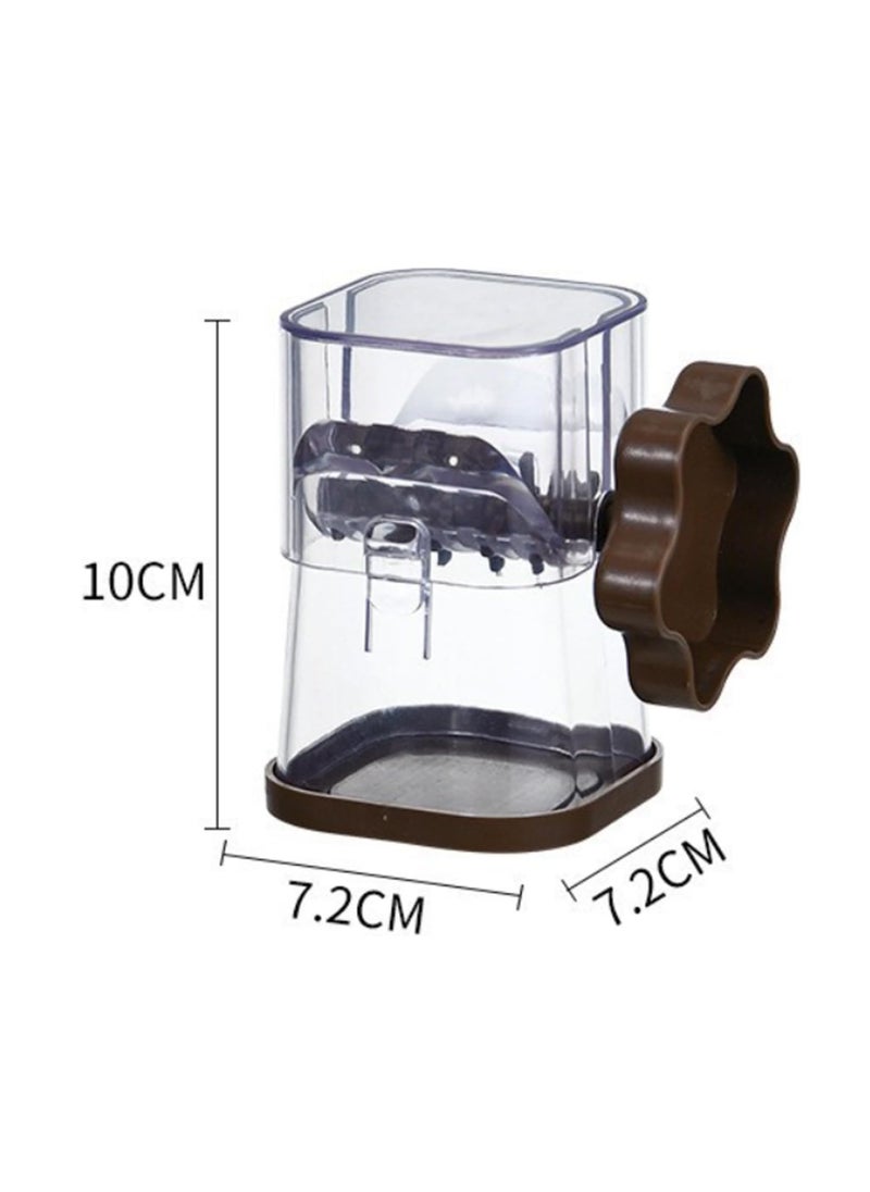 Manual Nut Chopper/Grinder/Crusher, Transparent Dried Fruit Crusher, Multifunctional Portable Nut Grinding Tool, Manual Chocolate Masher, 360 Degree Rotating Handle Kitchen Accessories (Brown)