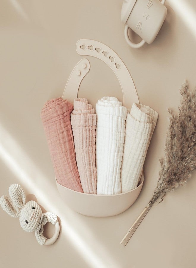 Konssy Baby Muslin Washcloths 7-Pack, 100% Cotton Baby Bath Washcloths, Soft & Absorbent Wash Cloths and Burp Cloths for Newborn Kids Girls & Boys, 11x11 inches - Image 2