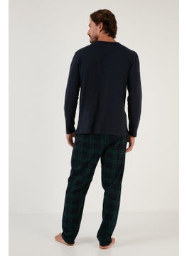 Buratti Plaid Pocket Elastic Waist 100% Cotton Regular Fit Pajama Set Men's Pajama Set 6572001  - Image 5