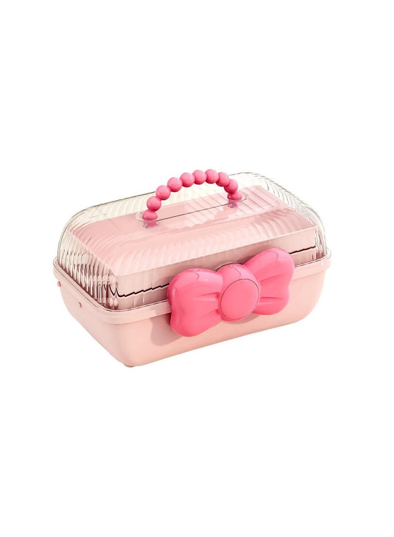 KASTWAVE Jewelry Box for Girls, Cosmetics Storage Box, Little Girl Hair Accessory Display Case, Cute Lockable Jewelry Organizer Container for Hairpin Barrette, Practical Travel Gift for Girls & Women - Image 1