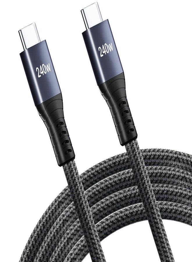 Grtoeud كابل شحن مضفر USB-C إلى USB-C بقوة 240 واط بطول 20 قدم، شحن فائق السرعة، كابل نوع C متوافق مع MacBook Air و iPad Pro و iPhone 15/15 Plus/15 Pro/15 Pro Max و Samsung Galaxy S24/S23/S22 و Pixel و PS5 و اللابتوب - Image 1