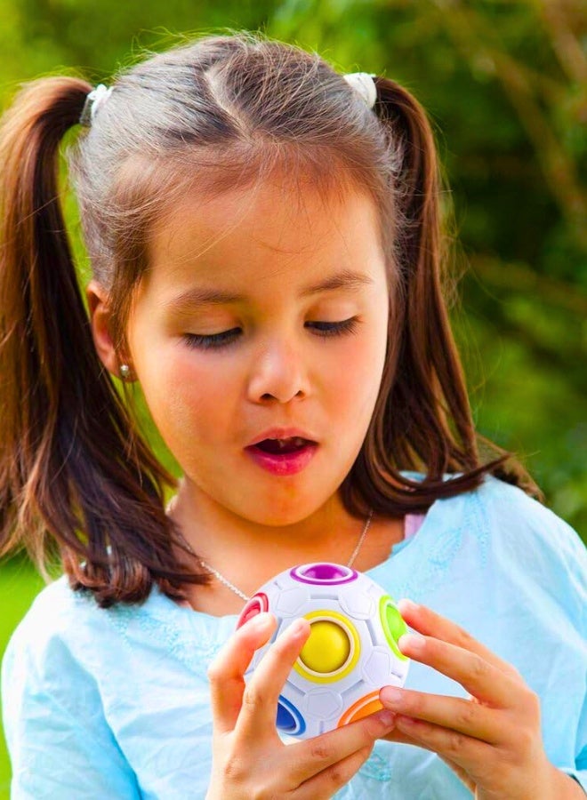 مجموعة كرات أحجية قوس قزح مع حقيبة مطابقة الألوان، لعبة فيدجيت لتخفيف التوتر، كرة سحرية، لعبة تفكير للأطفال والكبار، مجموعة من قطعتين للعطلات للأولاد والبنات - Image 2