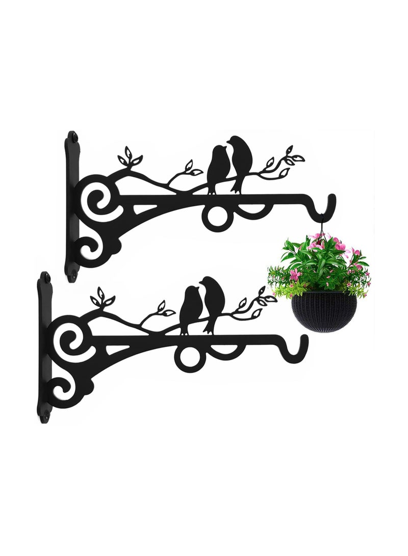 Zikra 2PCS Metal Plant Hanger Bracket, Decorative Plant Hangers Indoor Hanging Plant Bracket Metal Hanging Bracket Wall Mounted Lantern Hooks for Flower Basket Bird Feeder Wind Chime Lanterns - Image 1