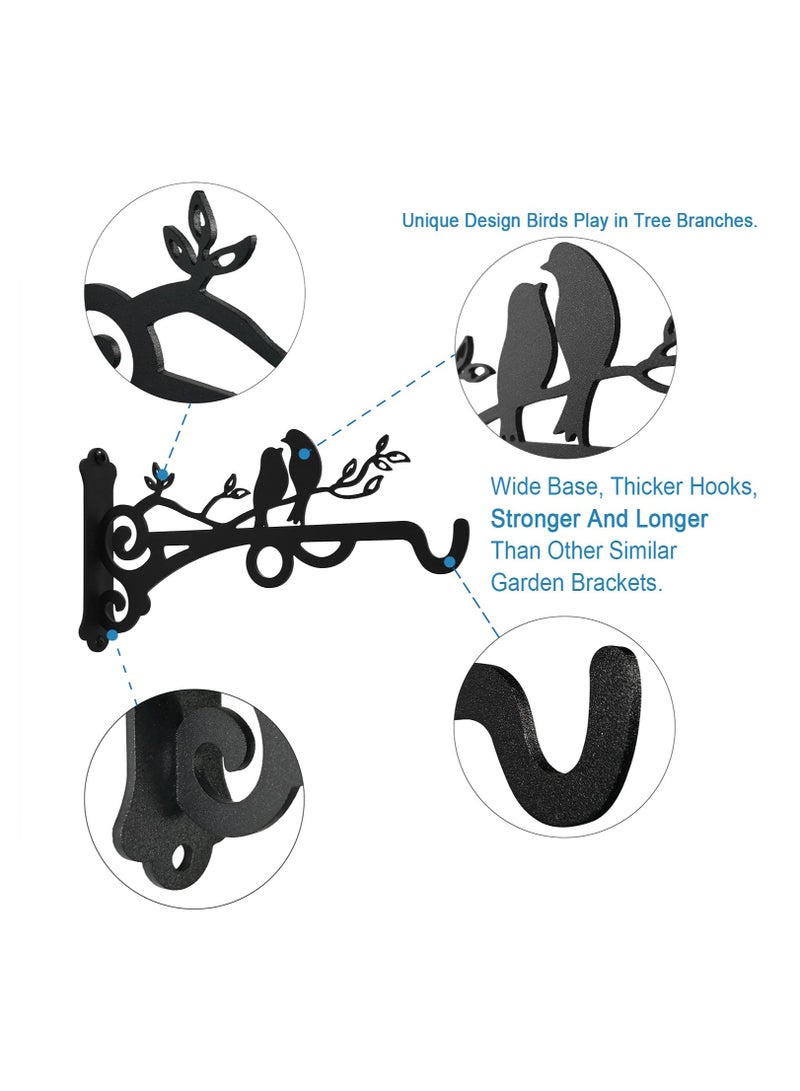 Zikra 2PCS Metal Plant Hanger Bracket, Decorative Plant Hangers Indoor Hanging Plant Bracket Metal Hanging Bracket Wall Mounted Lantern Hooks for Flower Basket Bird Feeder Wind Chime Lanterns - Image 2