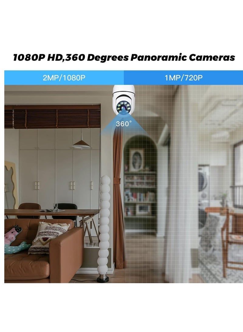كاميرا أمان لاسلكية داخلية، كاميرا بانورامية 360°، كاميرا منزلية بدقة عالية 1080P، كاميرا واي فاي 5GHz، كاميرات مراقبة قبة للمنزل، لمراقبة الأطفال والحيوانات الأليفة - Image 4