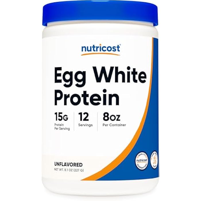 Nutricost Egg White Protein Powder 8oz (Unflavored) - Non-GMO, Gluten Free - Image 1