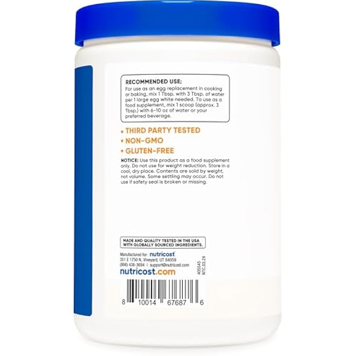 Nutricost Egg White Protein Powder 8oz (Unflavored) - Non-GMO, Gluten Free - Image 4