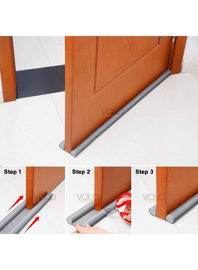 Volo VOLO Vinyl Sound-Proof Reduce Noise Energy Saving Weather Stripping Under Door Twin Draft Stopper - Pack of 1 (36 Inch, Grey)  - Image 5