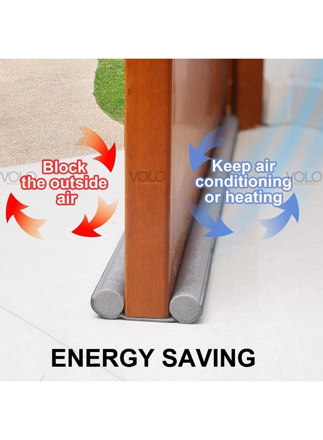 Volo VOLO Vinyl Sound-Proof Reduce Noise Energy Saving Weather Stripping Under Door Twin Draft Stopper - Pack of 1 (36 Inch, Grey)  - Image 4