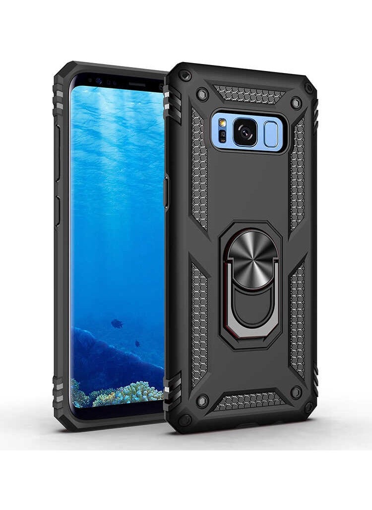 FUJİMAX - FUJIMAX Samsung Galaxy S8 Case Ring Phone Case with Armor Feature for Horizontal and Vertical Use - Image 1