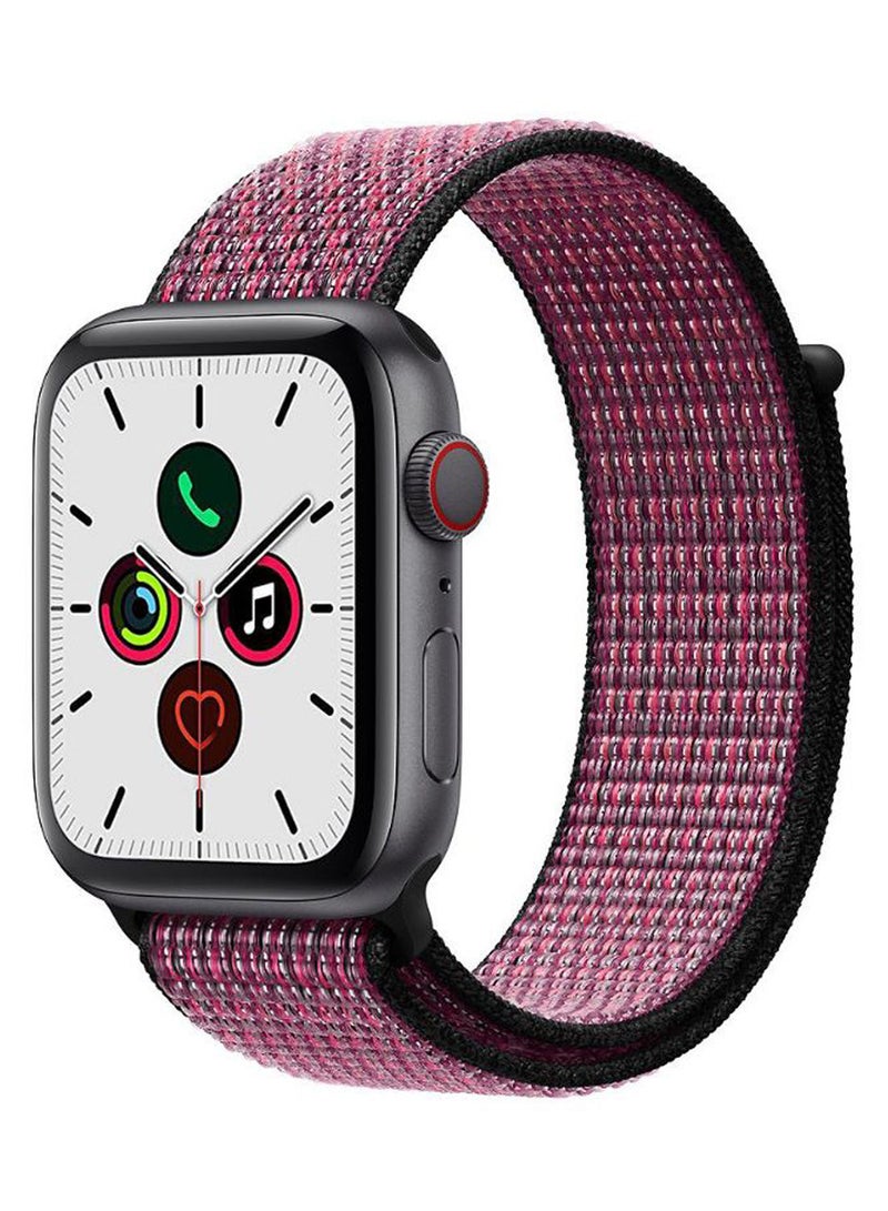 NIBEMINENT Solid Replacement Band For Apple Watch Series 5/4/3/2/1 True Berry/Black - Image 2