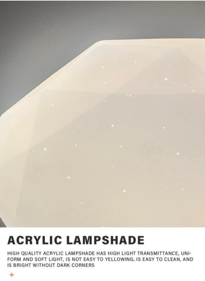 HUA QIANG WANG - 3-Color Diamond Shape Modern LED Ceiling Light for Living Room Dining Room Bedroom - Image 1