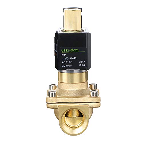 U.S. Solid 3/4" Brass Electric Solenoid Valve 110V AC NPT Normally Open Air Gas Non-potable Water Viton - Image 3