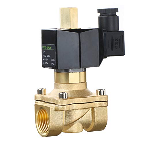 U.S. Solid 3/4" Brass Electric Solenoid Valve 110V AC NPT Normally Open Air Gas Non-potable Water Viton - Image 4