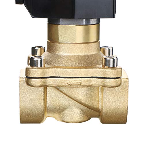 U.S. Solid 3/4" Brass Electric Solenoid Valve 110V AC NPT Normally Open Air Gas Non-potable Water Viton - Image 5