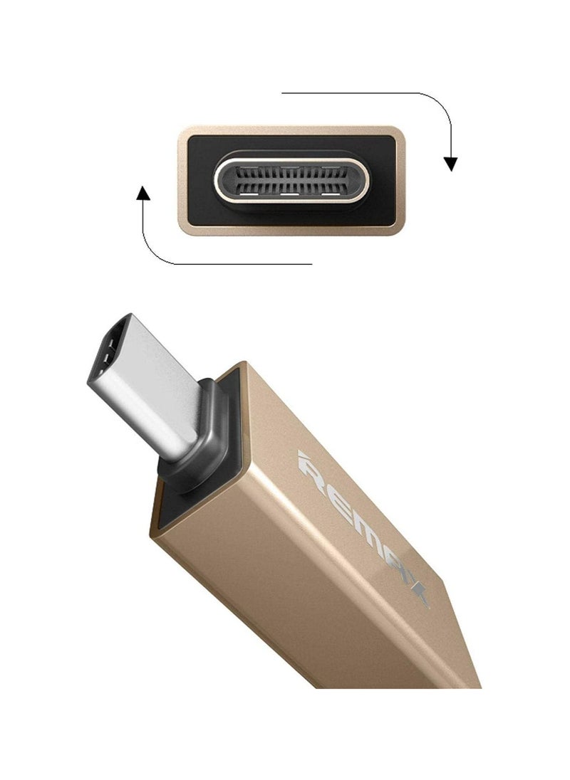 REMAX - Remax Ra-Otg1 Yueshi Type-C Adapter -Gold - Image 1